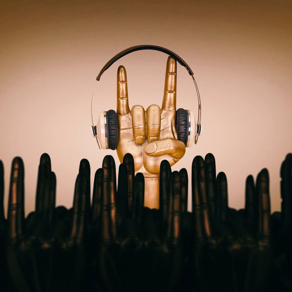 Rock On - The Rock 'n' Roll Product Collection including Rock-on Headphone stand. - The Fashion Gift Shop