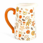 The Fashion Gift Shop: 17cm Autumn Leaves and Pumpkins Mushrooms Ceramic Jug by Jones Home & Gifts, Flower Jugs