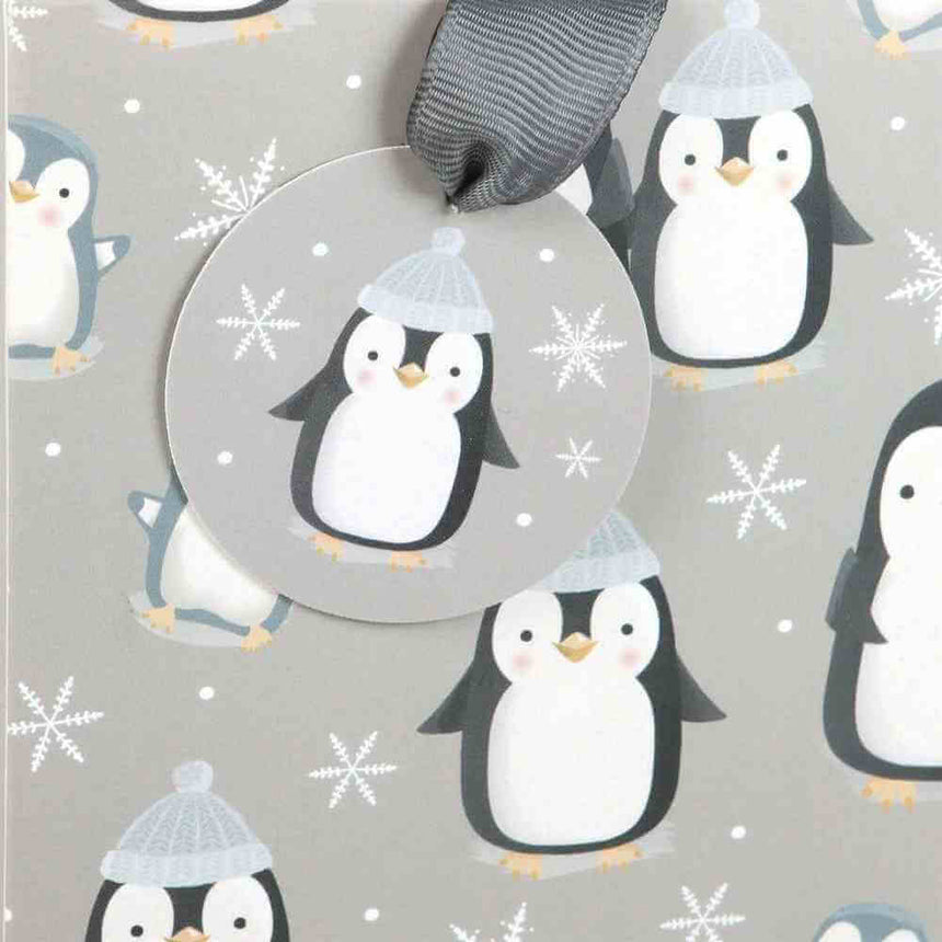 The Fashion Gift Shop: 23cm Medium Winter Penguin Gift Bag by Jones Home & Gifts, Gift Bag