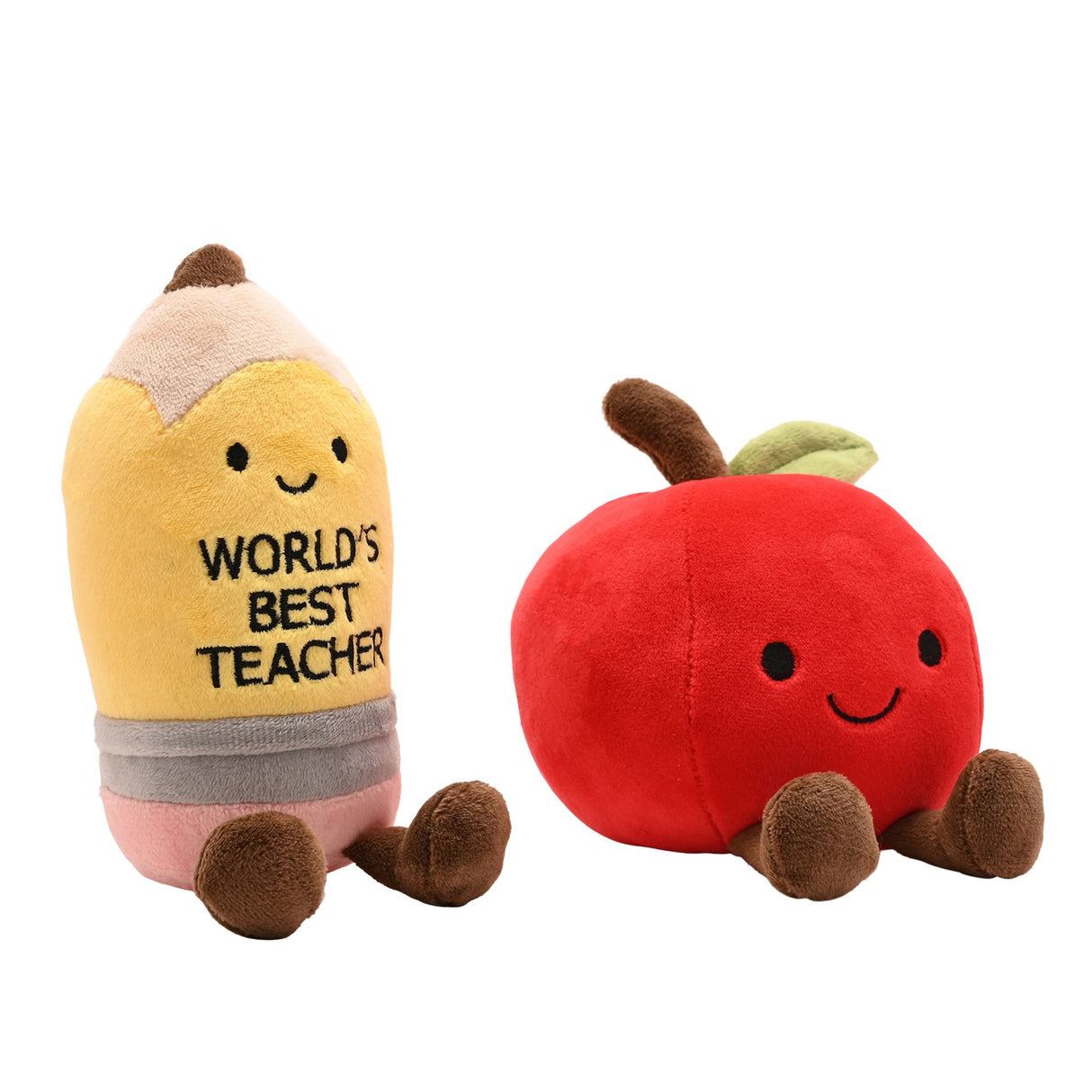 School Years World’s Best Teacher Plush Pencil & Apple Set