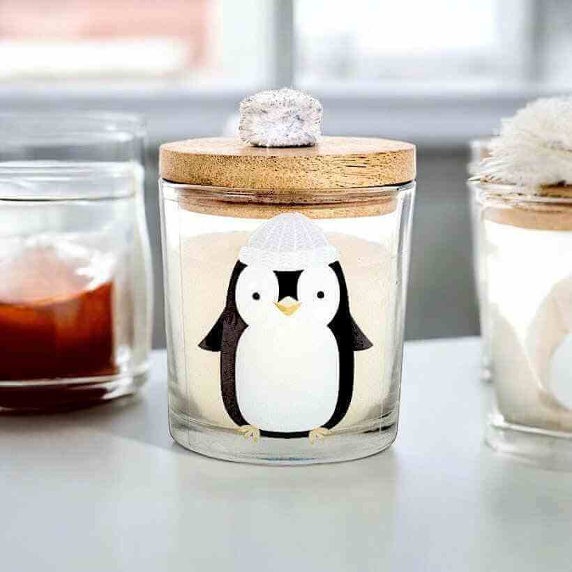 The Fashion Gift Shop: Frosty Vanilla Penguin Candle, Home Fragrance Boxed Candles Pompom by Jones Home & Gifts, Christmas candle