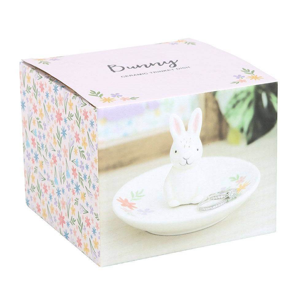 Bunny Jewellary Holder Trinket Dish, Floral Print Ring Tray by Jones Home & Gifts