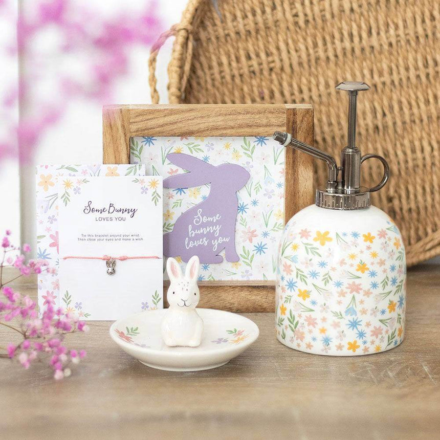 The Fashion Gift Shop: Bunny Jewellary Holder Trinket Dish, Floral Print Ring Tray by Jones Home & Gifts, Jewellery Dish