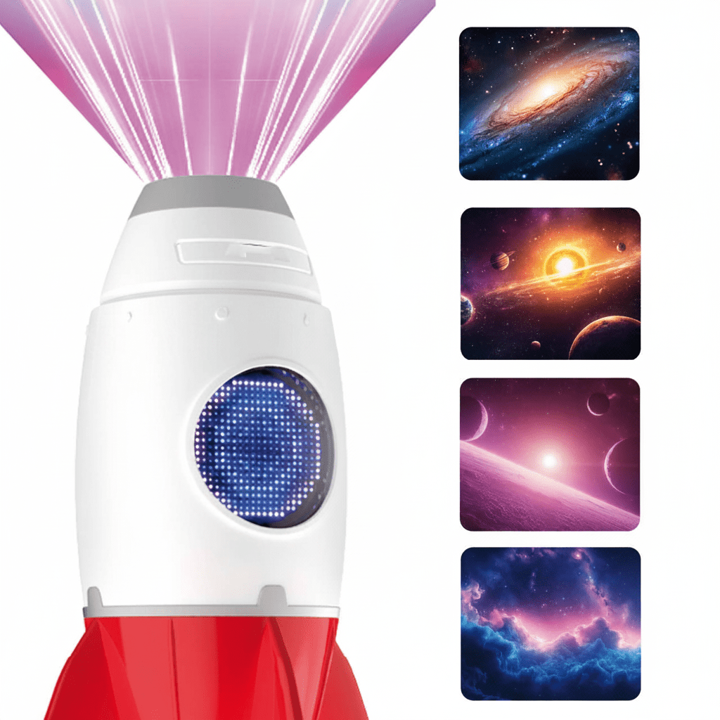 The Fashion Gift Shop: Steepletone Rocket 3 - in - 1 Bedside Light, Digital Clock & Ceiling Projector by Steepletone UK Ltd, Night Lights & Ambient Lighting