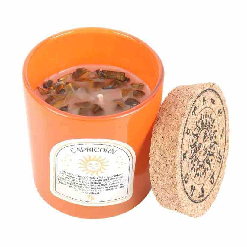 The Fashion Gift Shop: Capricorn Sandalwood & Jasmine Gemstone Zodiac Candle by Jones Home & Gifts, Candles