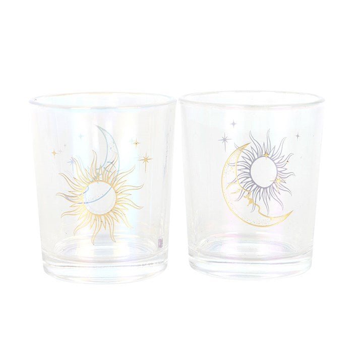 The Fashion Gift Shop: Charming Iridescent Sun and Moon Votive Candle Holders for Your Tea Lights by Mindful Frog, Candle Holders
