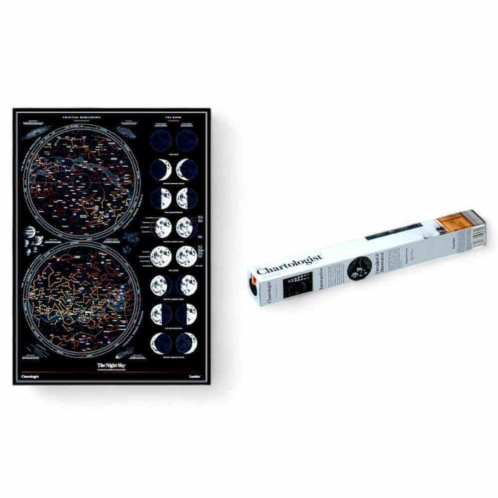 Chartologist - Night-Sky, Guide to Moon Phases, Scratch off Poster by SuckUK