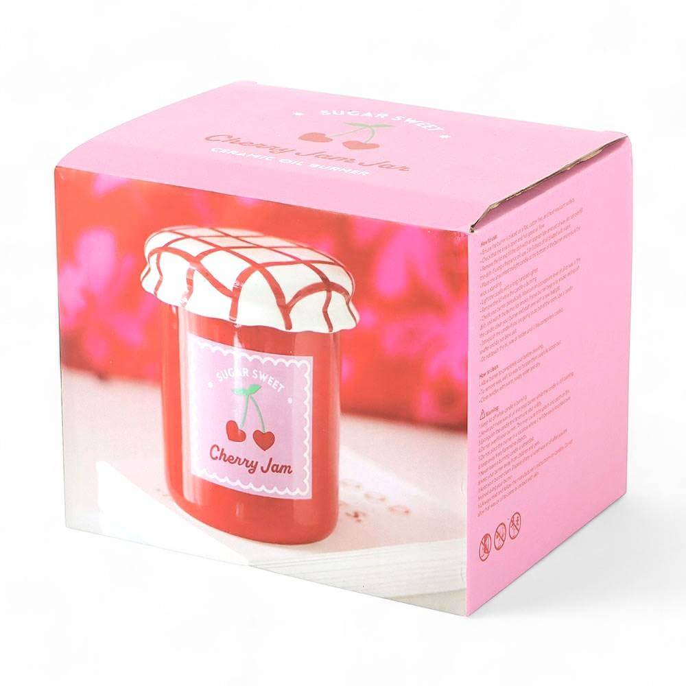 The Fashion Gift Shop: Classic Glossy Cherry - Red Jam Jar, Oil Burner and Wax Warmer, Summer, Classic by Jones Home & Gifts, Oil Burner & Wax Melters