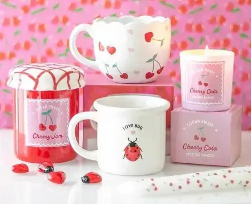The Fashion Gift Shop: Classic Glossy Cherry - Red Jam Jar, Oil Burner and Wax Warmer, Summer, Classic by Jones Home & Gifts, Oil Burner & Wax Melters