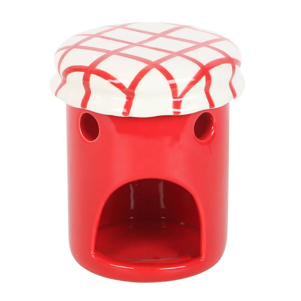 The Fashion Gift Shop: Classic Glossy Cherry - Red Jam Jar, Oil Burner and Wax Warmer, Summer, Classic by Jones Home & Gifts, Oil Burner & Wax Melters