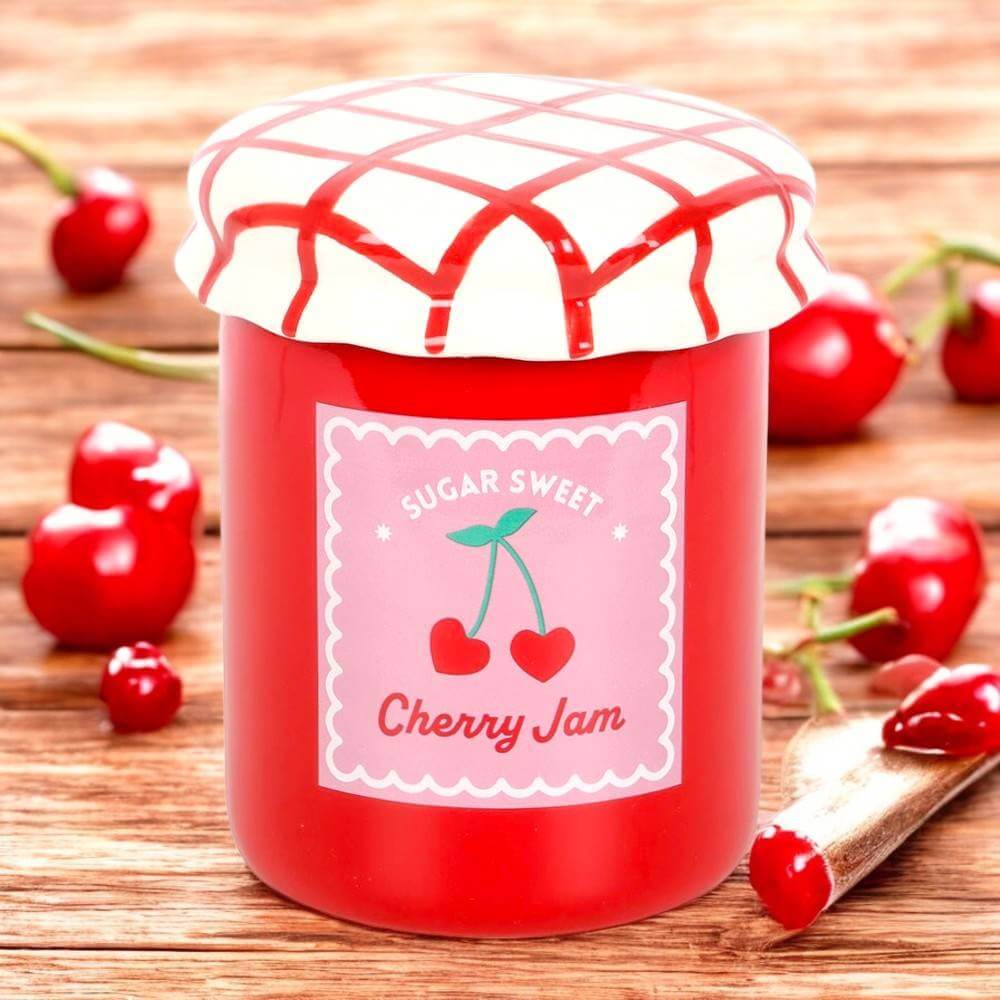 The Fashion Gift Shop: Classic Glossy Cherry - Red Jam Jar, Oil Burner and Wax Warmer, Summer, Classic by Jones Home & Gifts, Oil Burner & Wax Melters