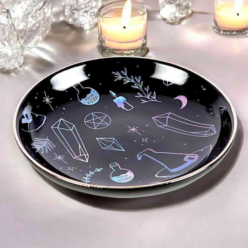 The Fashion Gift Shop: Crystal Potion Witch Trinket Jewellery Dish for Storage by Spirit of equinox, Jewellery Dish