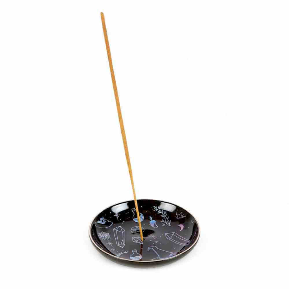 Crystal Witch Incense Holder Plate, Hats, and Potions Decor by Spirit of equinox