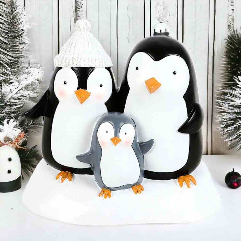 The Fashion Gift Shop: Cute Penguin Family Resin Ornament, Home Decorations by Jones Home & Gifts, Ornaments