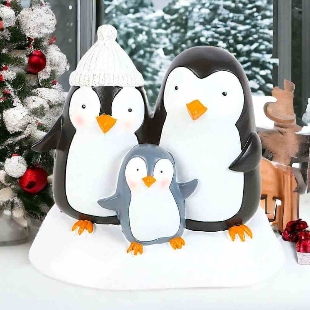 The Fashion Gift Shop: Cute Penguin Family Resin Ornament, Home Decorations by Jones Home & Gifts, Ornaments