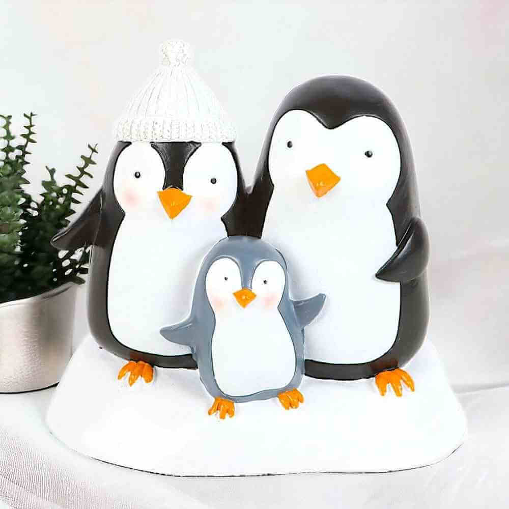 The Fashion Gift Shop: Cute Penguin Family Resin Ornament, Home Decorations by Jones Home & Gifts, Ornaments