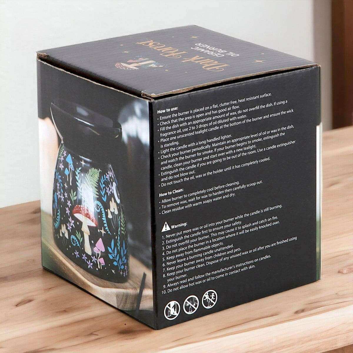 The Fashion Gift Shop: Dark Forest Print Oil Burner Wax Melter Home Fragrance by Spirit of equinox, Oil Burner & Wax Melters