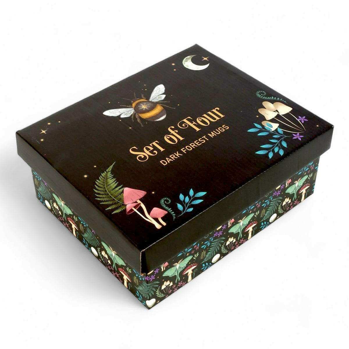 The Fashion Gift Shop: Dark Forest Set of 4 Mugs With Dark Forest Gift Box by Spirit of equinox, Mugs and Cups