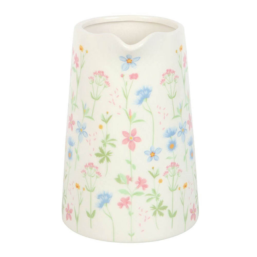 The Fashion Gift Shop: Floral Print Ceramic Flower Jug with Pale Pink Handle, Mothers Day, Teachers Gift by Jones Home & Gifts, Flower Jugs