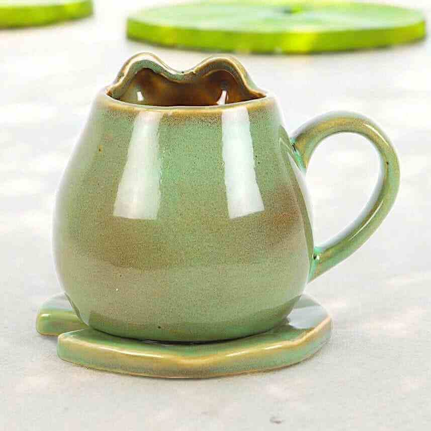 The Fashion Gift Shop: Cute Frog Shaped Mug and Lily Pad Saucer for Frog Lovers 🐸 by Jones Home & Gifts, Mugs and Cups