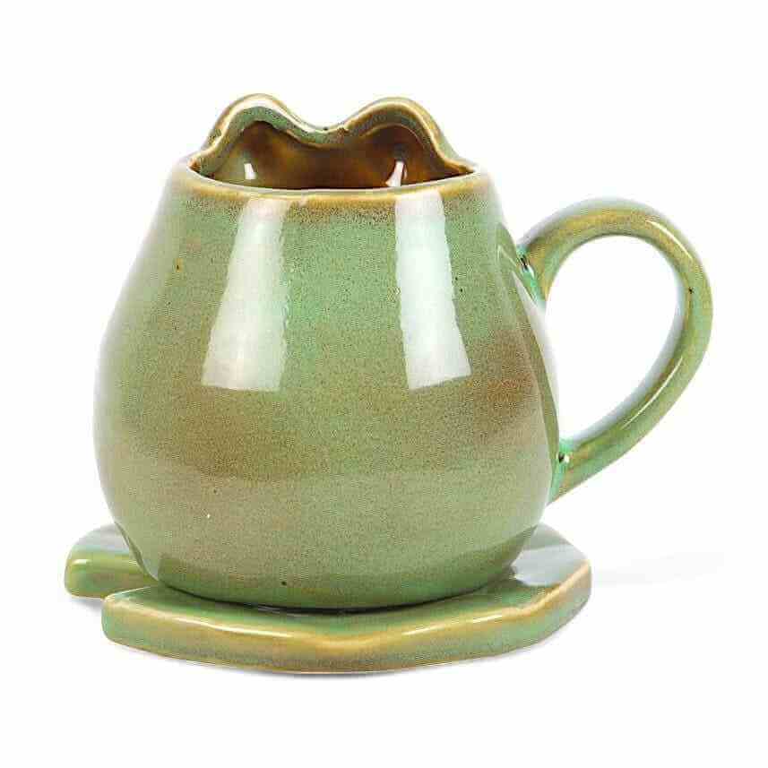 The Fashion Gift Shop: Cute Frog Shaped Mug and Lily Pad Saucer for Frog Lovers 🐸 by Jones Home & Gifts, Mugs and Cups