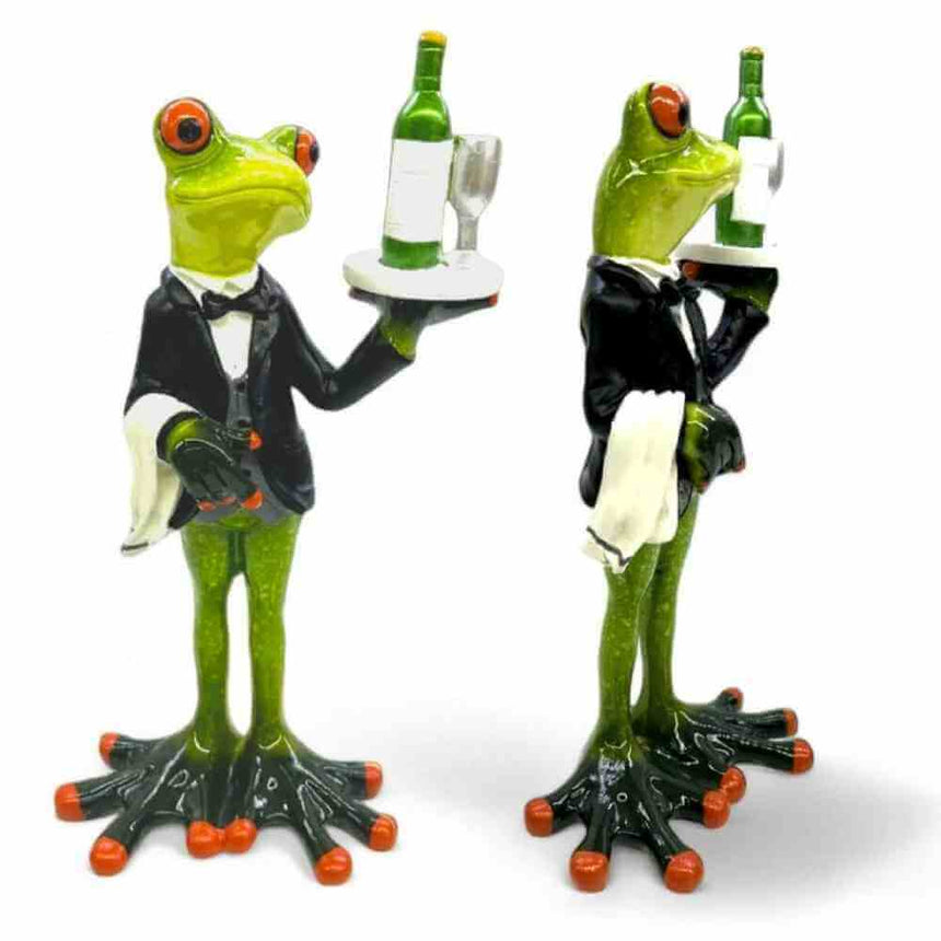 The Fashion Gift Shop: Frog Waiter Statue Ornament by The Fashion Gift Shop , Animal Ornament