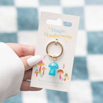 Funky Fungi Aura Crystal Mushroom Keyring, Blue, Orange, Pink - The Fashion Gift Shop by Funky Fungi