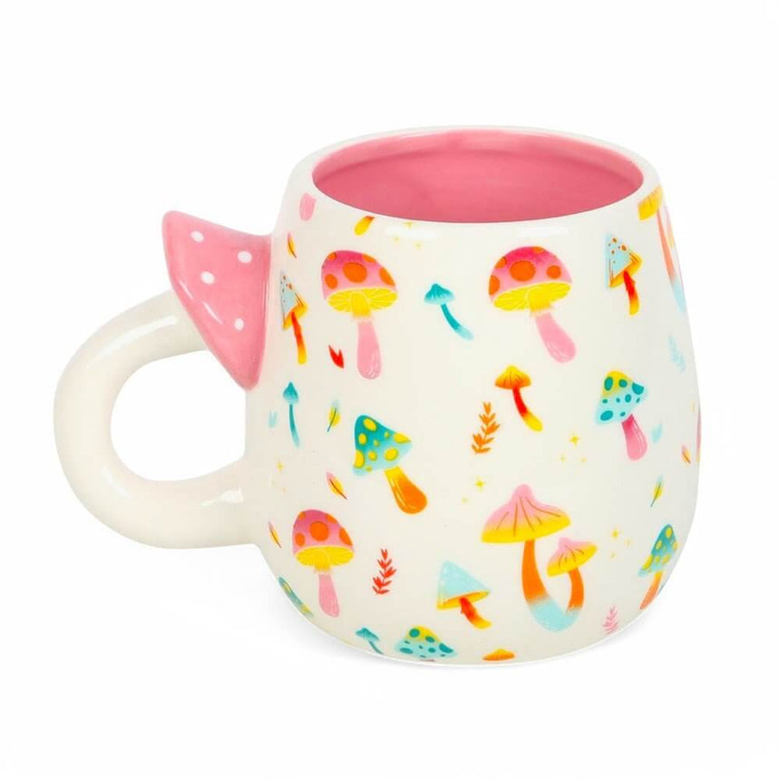 The Fashion Gift Shop: Mushroom Print Ceramic Mug with Funky Mushroom Handle by Funky Fungi, Mugs and Cups