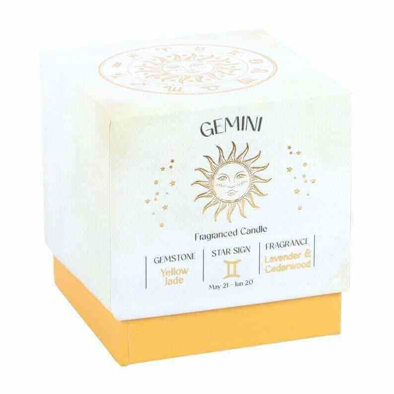 The Fashion Gift Shop: Gemini Lavender & Cedarwood Gemstone Zodiac Candle by Jones Home & Gifts, Candles