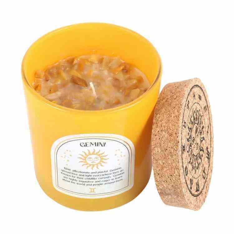 The Fashion Gift Shop: Gemini Lavender & Cedarwood Gemstone Zodiac Candle by Jones Home & Gifts, Candles