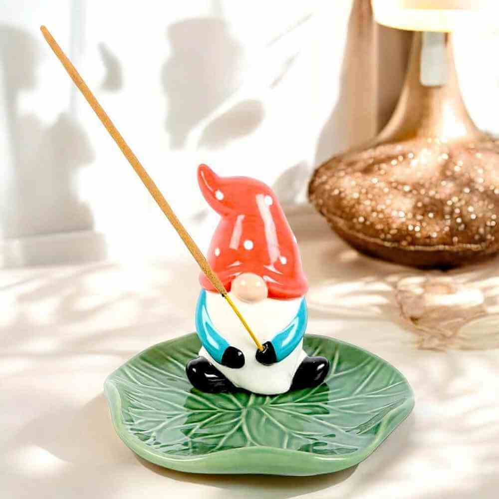 Gonk with Lily Pad Incense Stick Holder by Jones Home & Gifts