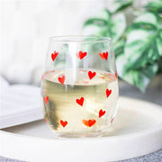 All Over Heart Print Valentine Cocktail Stemless Glass, Mothers Day Gift - The Fashion Gift Shop by Jones Home & Gifts
