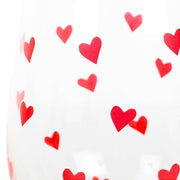All Over Heart Print Valentine Cocktail Stemless Glass, Mothers Day Gift - The Fashion Gift Shop by Jones Home & Gifts