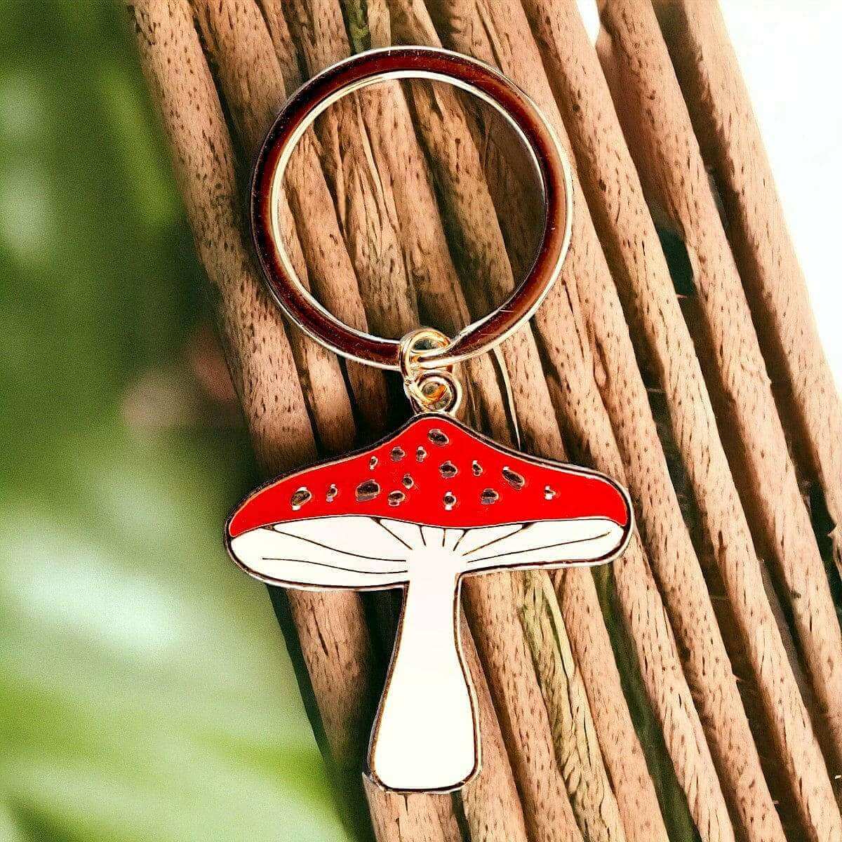 The Fashion Gift Shop: Lucky Toadstool Keyring, Enchanted Forest by Jones Home & Gifts, Bag Charms & Keyrings
