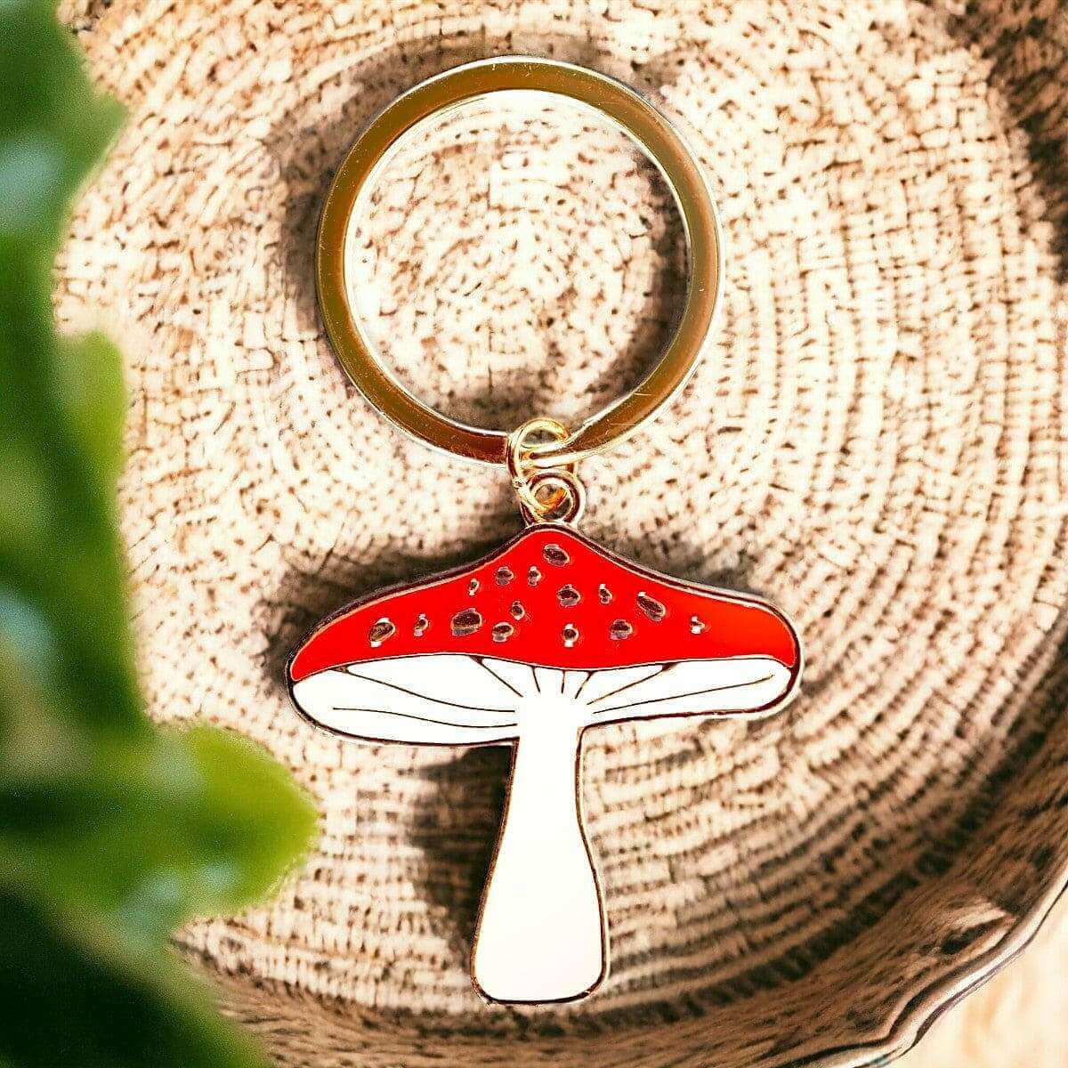 The Fashion Gift Shop: Lucky Toadstool Keyring, Enchanted Forest by Jones Home & Gifts, Bag Charms & Keyrings
