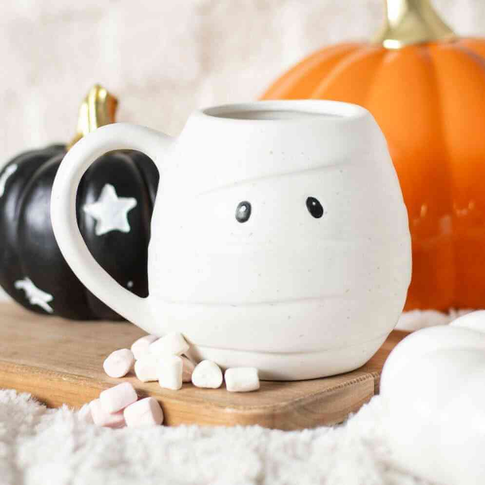 The Fashion Gift Shop: Mummy Shaped Rounded Mug for Halloween Fun and Decor by Spirit of equinox, Mugs and Cups