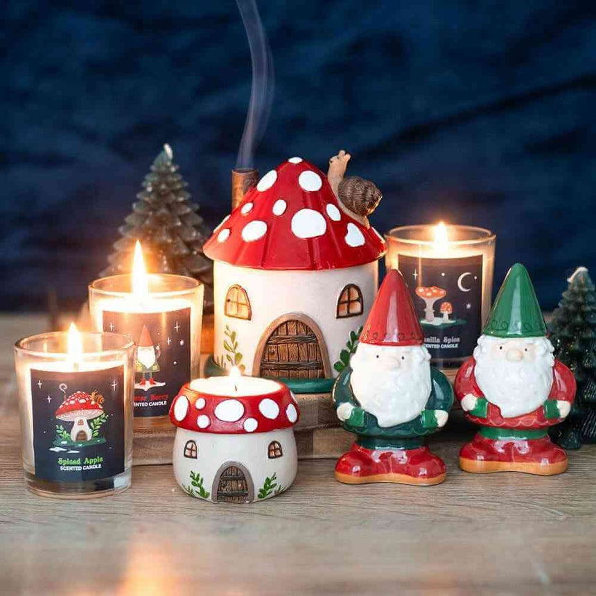 The Fashion Gift Shop: Mushroom House Resin Tealight Holder by Jones Home & Gifts, Tea Light Holder