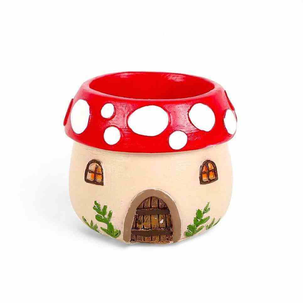 The Fashion Gift Shop: Mushroom House Resin Tealight Holder by Jones Home & Gifts, Tea Light Holder