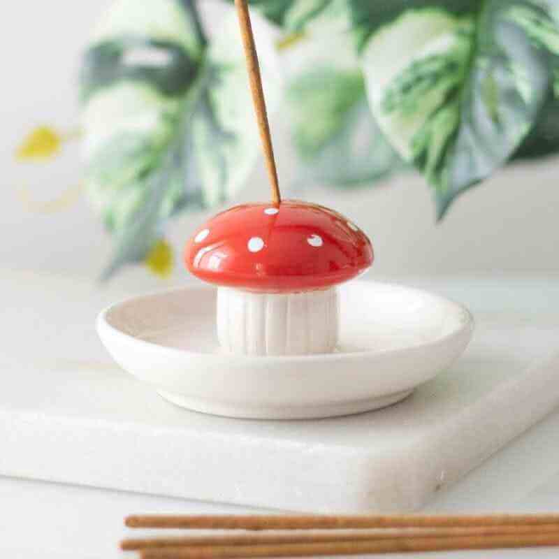 The Fashion Gift Shop: Mushroom Incense Stick Holder, Fragrance Mushroom Decor by Jones Home & Gifts, Incense Holders