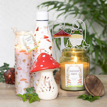 Mushroom Print Enchanted Forest Tube Candle - The Fashion Gift Shop by Temerity Jones London
