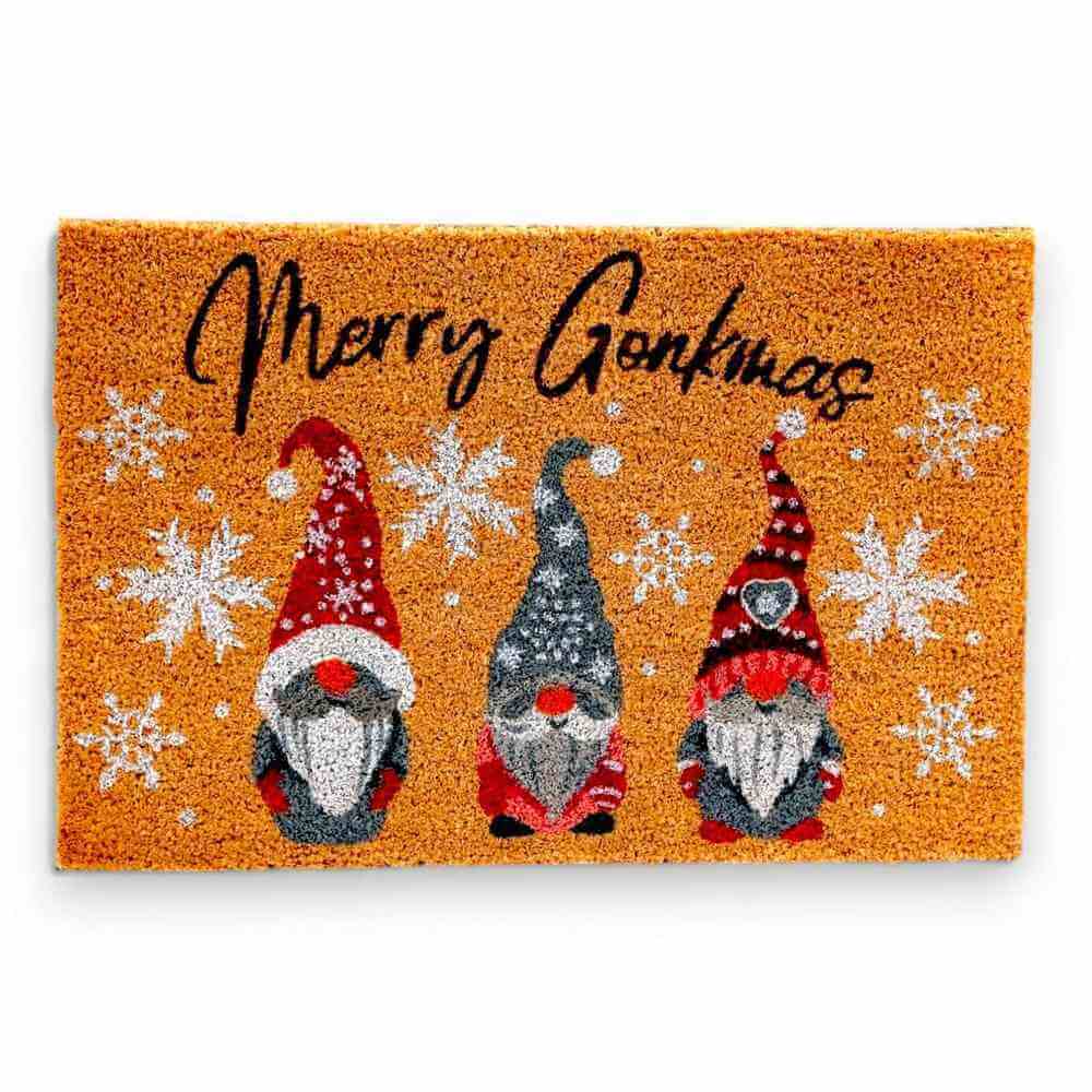 Natural Merry Gonkmas Christmas Doormat by Jones Home & Gifts