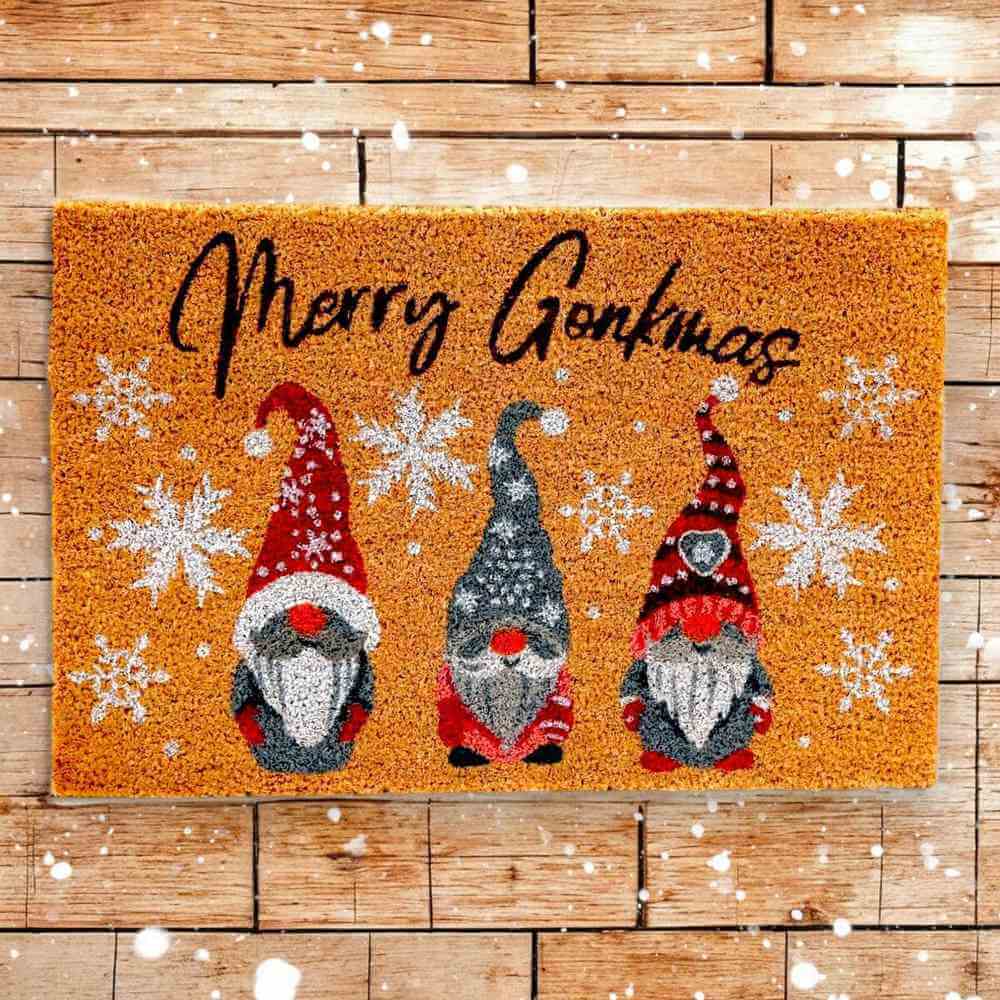 Natural Merry Gonkmas Christmas Doormat by Jones Home & Gifts
