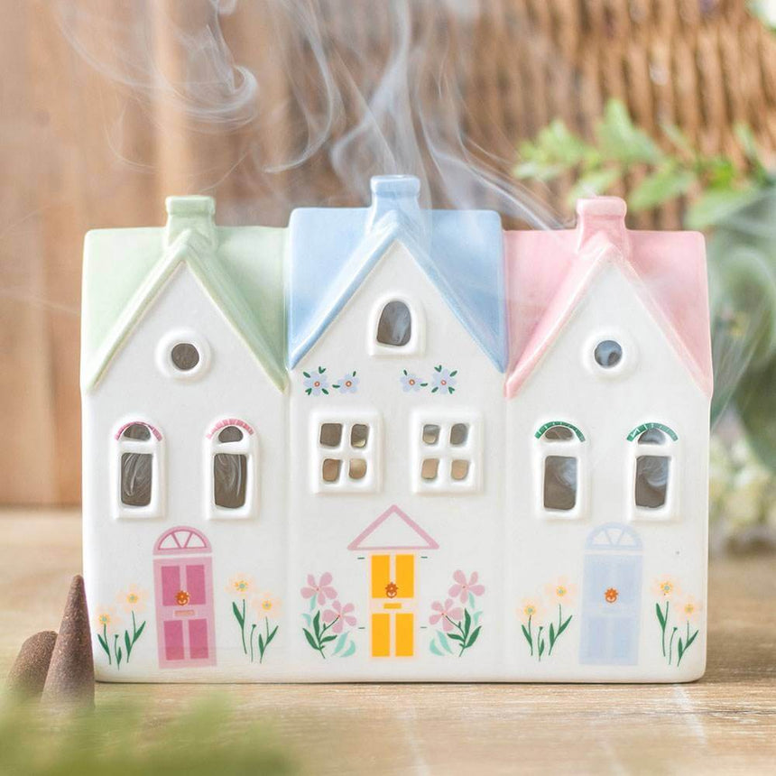 The Fashion Gift Shop: Pastel House Incense Cone Burner and Tealight Holder by Jones Home & Gifts, Tea Light Holder