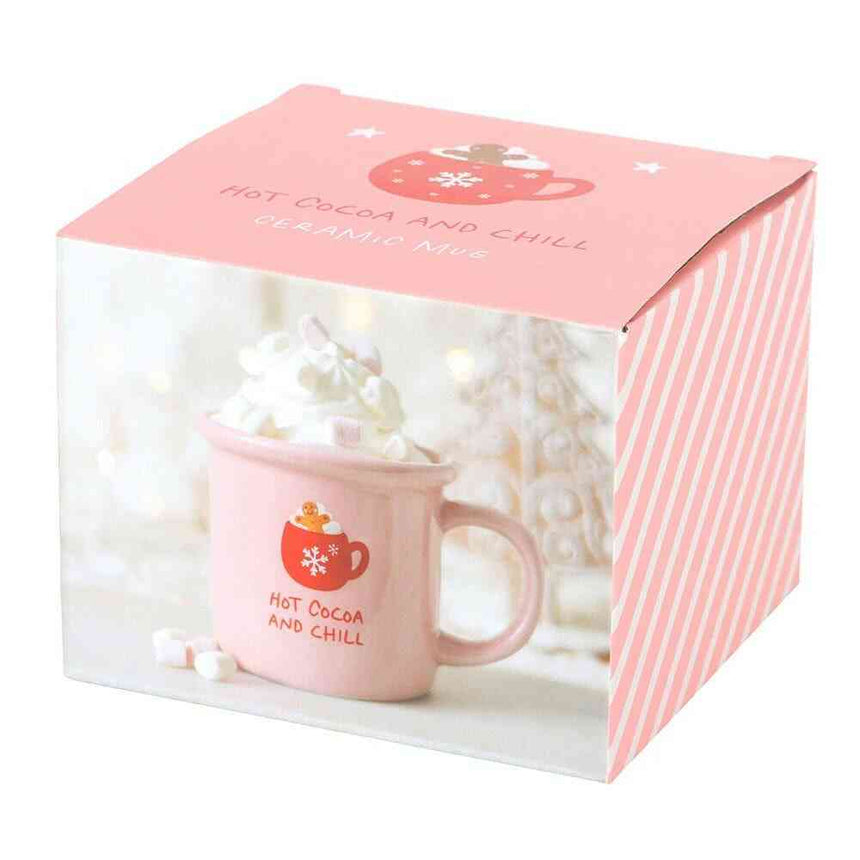 The Fashion Gift Shop: Pink Hot Cocoa and Chill Mug by Jones Home & Gifts, Mugs and Cups