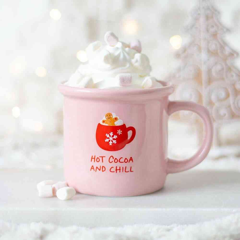 The Fashion Gift Shop: Pink Hot Cocoa and Chill Mug by Jones Home & Gifts, Mugs and Cups