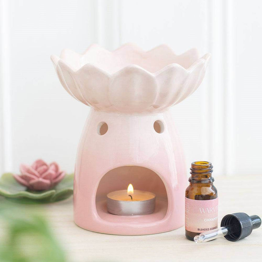 The Fashion Gift Shop: Pink Water Lily Oil Burner and Wax Warmer by Jones Home & Gifts, Oil Burner & Wax Melters