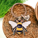 The Fashion Gift Shop: Queen Bee Enamel Keyring Bag Charm with Matching Display Card by Jones Home & Gifts, Bag Charms & Keyrings