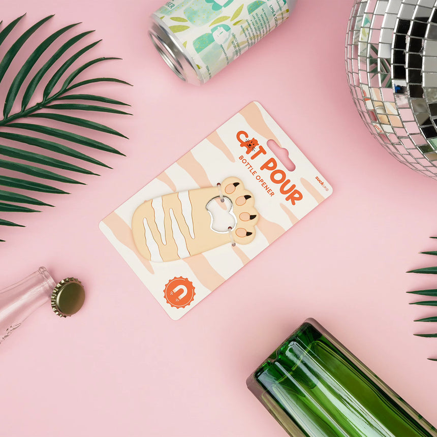 The Fashion Gift Shop: Paw - sitively Cute Cat Bottle Opener with Fridge Magnet by SuckUK, Bottle Openers
