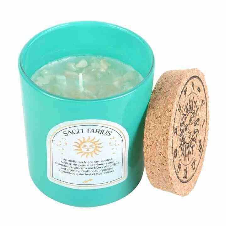 The Fashion Gift Shop: Sagittarius Ylang Ylang & Amber Gemstone Zodiac Candle by Jones Home & Gifts, Candles