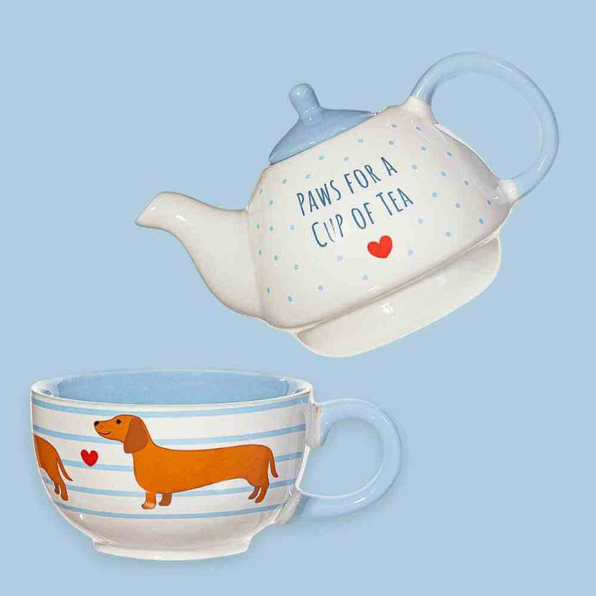 The Fashion Gift Shop: Sausage Dog Tea for One - Tea Pot and Cup Set by Sass and Belle, Teapots